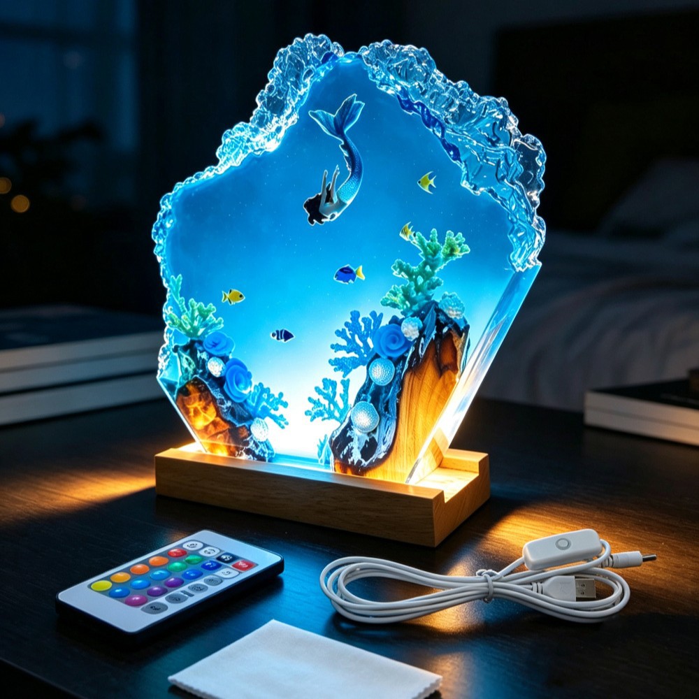 Escultura de Epóxi Sereia do M - Woodworking Resin avaliação e preço
