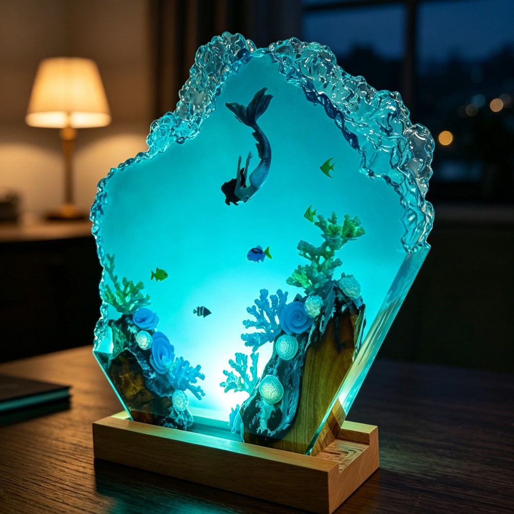 Escultura de Epóxi Sereia do M - Woodworking Resin avaliação e preço